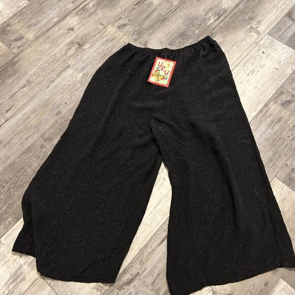 URU 100% Silk Pants Black - One Size Up to 40 Hips - Picture 2 of 2